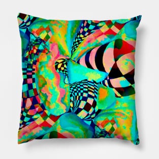 Artistic Gay Pride Abstract Optical Illusion Artwork Pillow