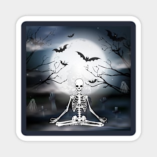 Skeleton meditating Magnet