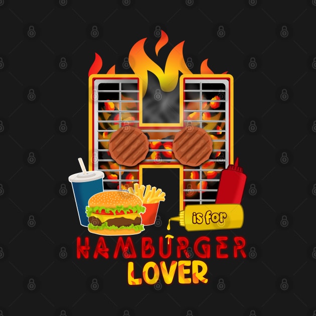 H is for Hamburger Lover by Cheer Tees