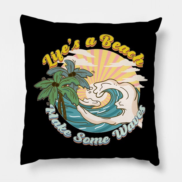 Sun, sea and surf summertime mood Pillow by LollysLane