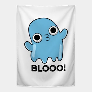 Blooo Funny Blue Ghost Pun Tapestry