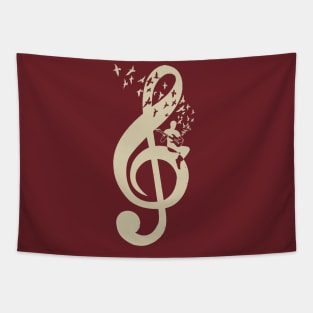 Treble Clef -  Music Electric Guitar - Vintage Tapestry