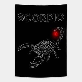 Scorpio | Evil Red Lighted Nail Scorpion Tapestry