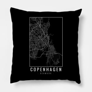 Copenhagen Denmark Minimalist Map Pillow