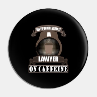 Lawyer Court Defender Coffee Caffeine Spell Pin