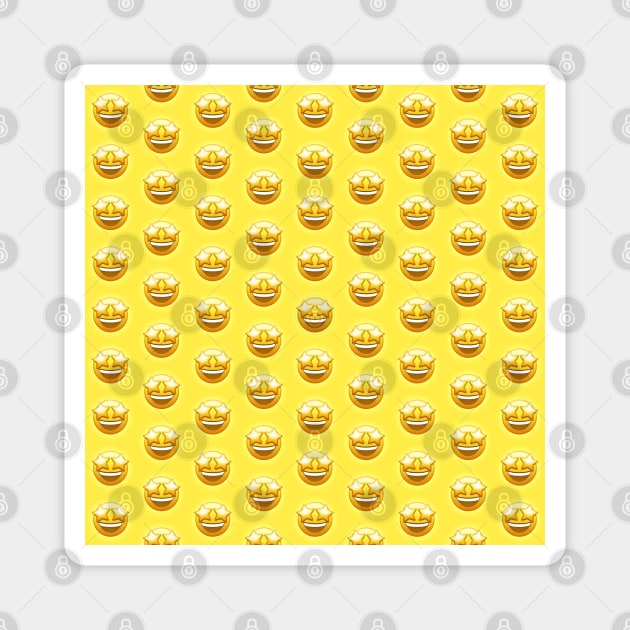 Star-Struck Emoji Pattern | Pop Art Magnet by williamcuccio