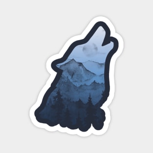 Wolf Beyond the Mountains Magnet