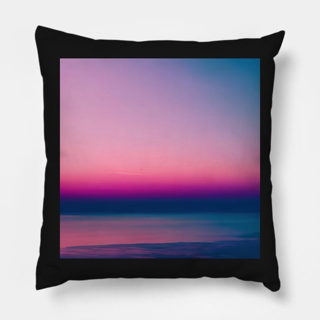 Pink Blue Sky Pillow by Crestern