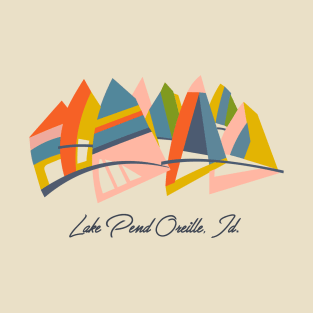 Retro Lake Pend Oreille Idaho Tourist Travel Souvenir T-Shirt