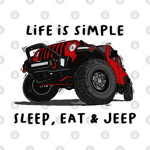 American Jeep Red by 4x4 Sketch