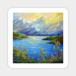 Mountain Serenity: Lakeside Whisper Magnet