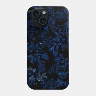 Old fashioned blue on black Phone Case