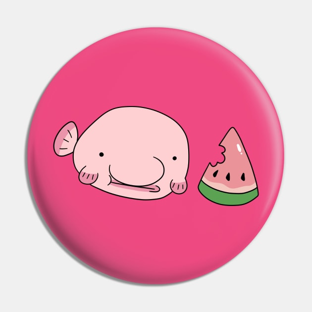 Blobfish Eating Watermelon Pin by saradaboru