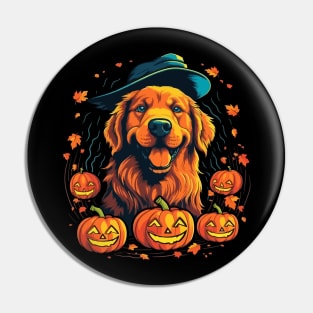 Golden Retriever Halloween Pin