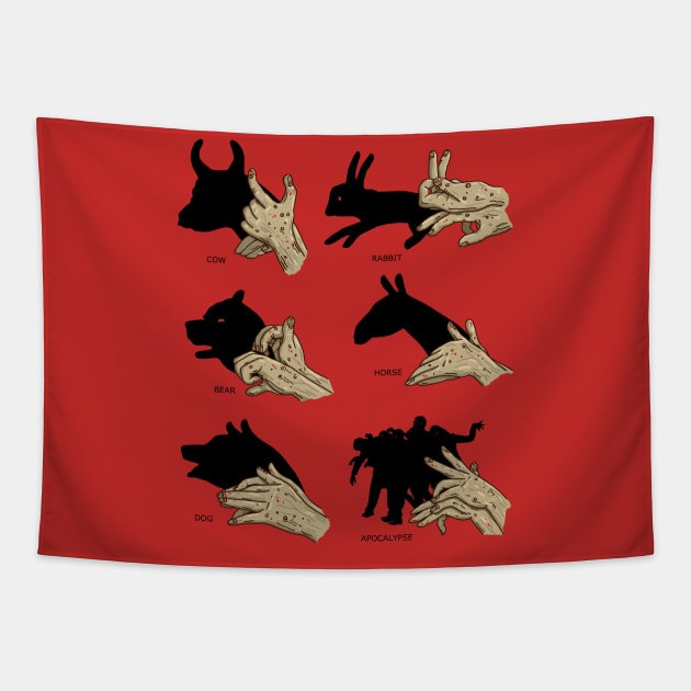Zombie Shadow Puppets - Light Shirt Version Tapestry by bigbadrobot