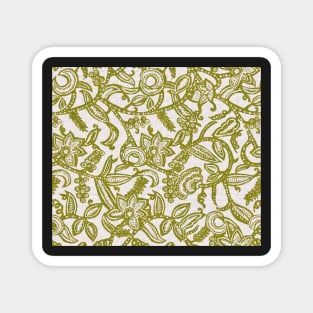 Vintage floral lace (green yellow invert) Magnet