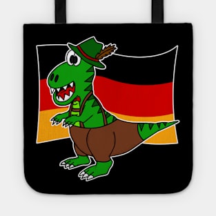 German Flag Dinosaur T-Rex Tyrolean Hat Lederhosen Funny Tote