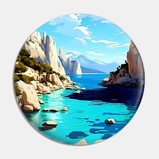 Calanques France Vintage Travel and Tourism Advertising Print Pin