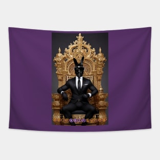 SpinSpinBunny Throne Tapestry