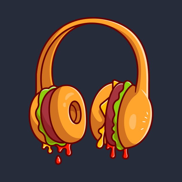 Burger Headphone Cartoon by Catalyst Labs