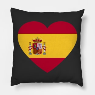 I Love Spain // Heart-Shaped Spanish Flag Pillow