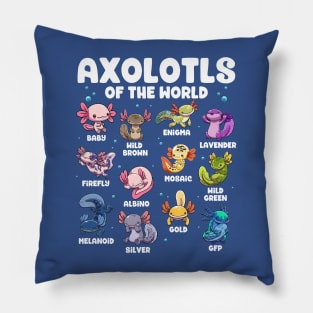 Axolotls of the World Pillow