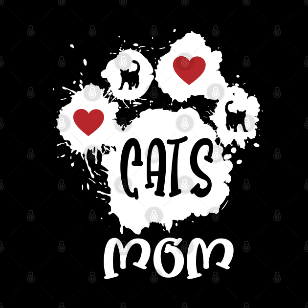 Cats Mom, Cats Lover Funny Cool Design by AS Shirts