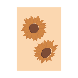 Lovely Sunflowers Modern Minimalistic Illustration T-Shirt