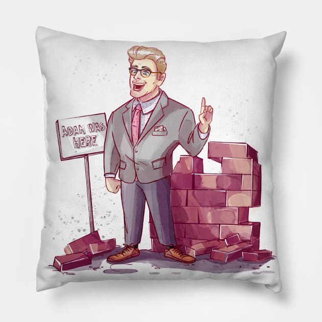 Adam Was Here Pillow by tandelionillustration