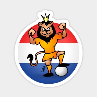 Orange soccer lion Magnet