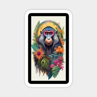 Mandrill Flowers 2024 Magnet