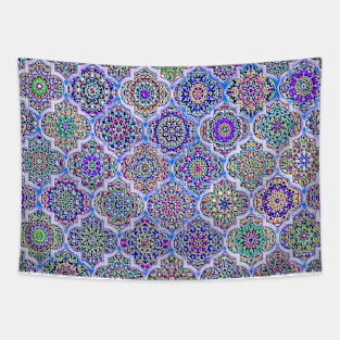 Moroccan tile iridescent pattern Tapestry