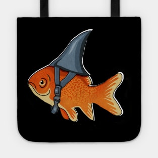 Funny Brave Goldfish Pretending to be a Shark Tote