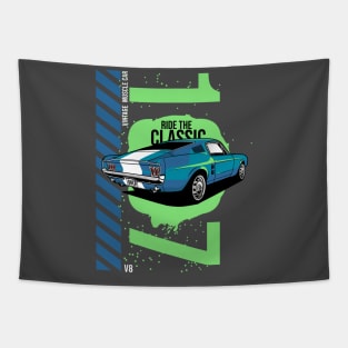 1967 Patriotic American V8 Muscle Car Pony Mustang Tapestry