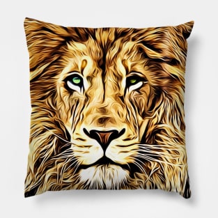 Lion Head Digital Art Pillow