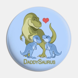 DaddySaurus T-Rex Father & Twin Baby Boy Dinosaurs Pin