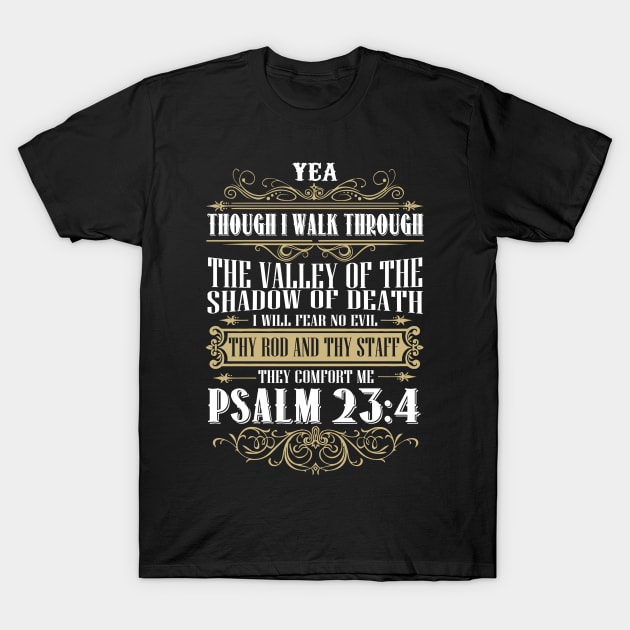 I will fear no evil Verse T shirt I will fear no evil Verse T shirt