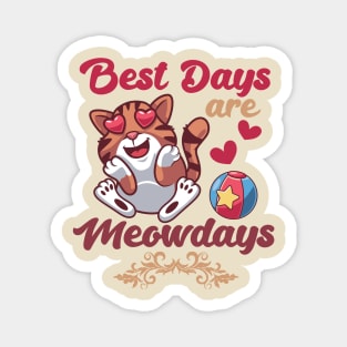 Best Days Are Meowdays Cute Heart Eyes Cat Magnet
