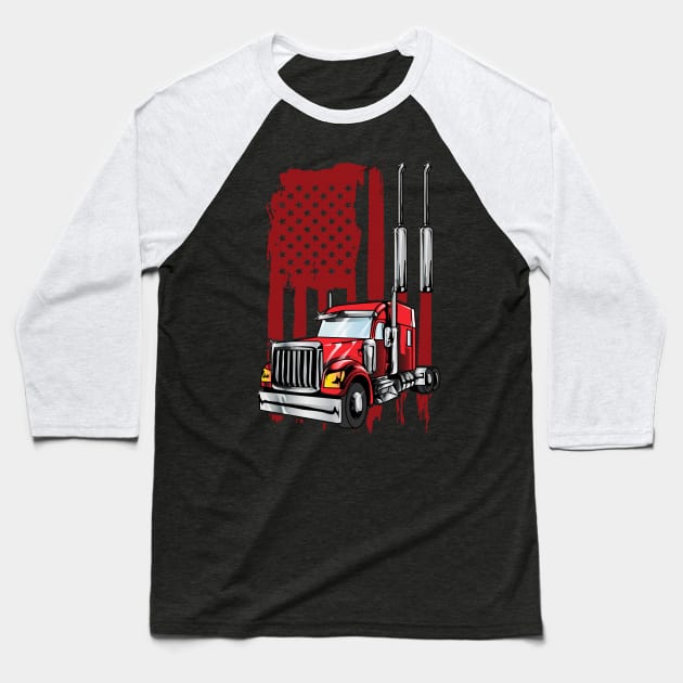 American Flag Semi Truck Driver Gifts Truck Lovers Trucker Women's T-Shirt