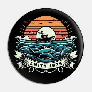 Amity 1975 Vintage Fan Art Pin