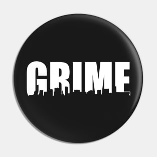 Grime Birmingham Skyline - WHITE Pin