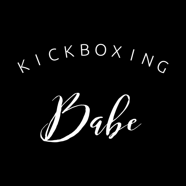 Kickboxing babe white fashion text female fighter design for women kickboxers by BlueLightDesign