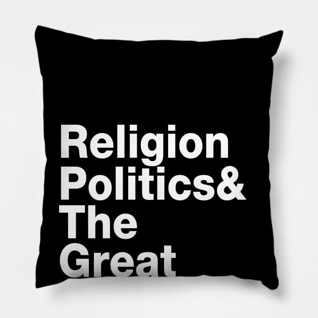 Religion Politics & The Great Pumpkin Pillow by AlwaysHalloweenShop