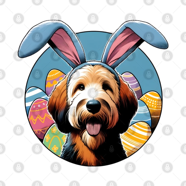 Otterhound's Easter Delight with Bunny Ears and Eggs by ArtRUs