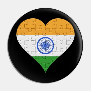 Indian Jigsaw Puzzle Heart Design - Gift for Indian With India Roots Pin