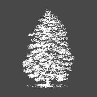 Outdoorsy Mountain Forests Snow Covered Natural Pine Tree T-Shirt