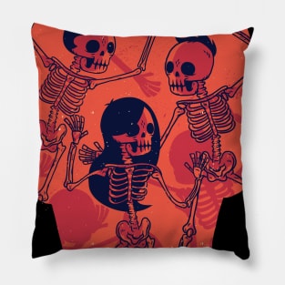 Dancing Party Skeletons Pillow