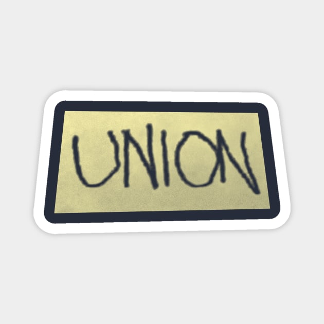 union - yellow Magnet by BrownWoodRobot