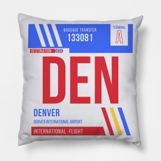 Denver (DEN) Airport Code Baggage Tag Pillow