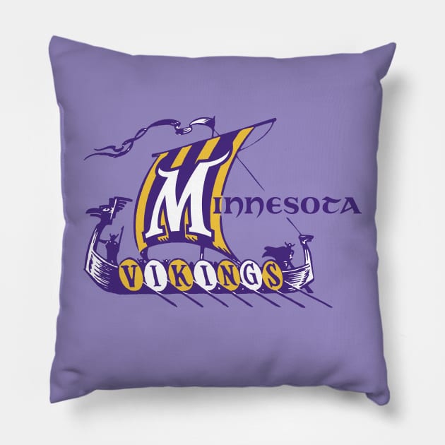 Vintage 1961 Minnesota Vikings Ship Pillow by FigAlert